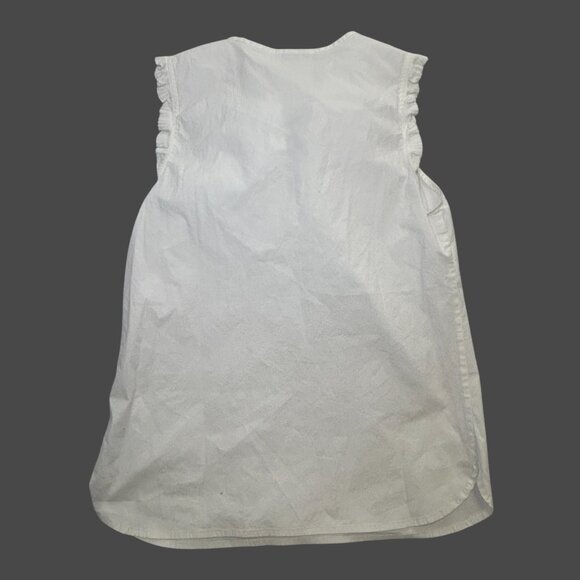 J.Crew Factory End-On-End Ruffle Front Shell in White - Size 0 - Picture 2 of 10